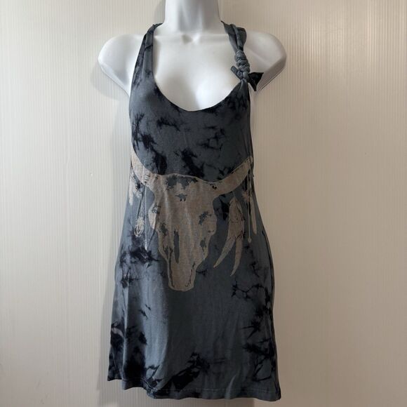 Torn by Ronny Kobo Blue Tie Dye Tank Tunic Top Sz Small Oversized - Picture 1 of 13